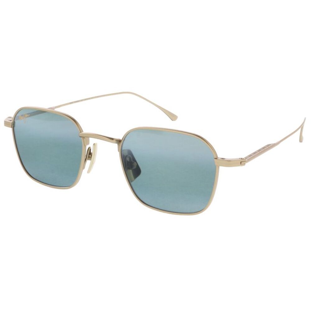 Maui Jim MJ0690S-001 Refined Square Titanium Sunglasses in Matte Light Gold